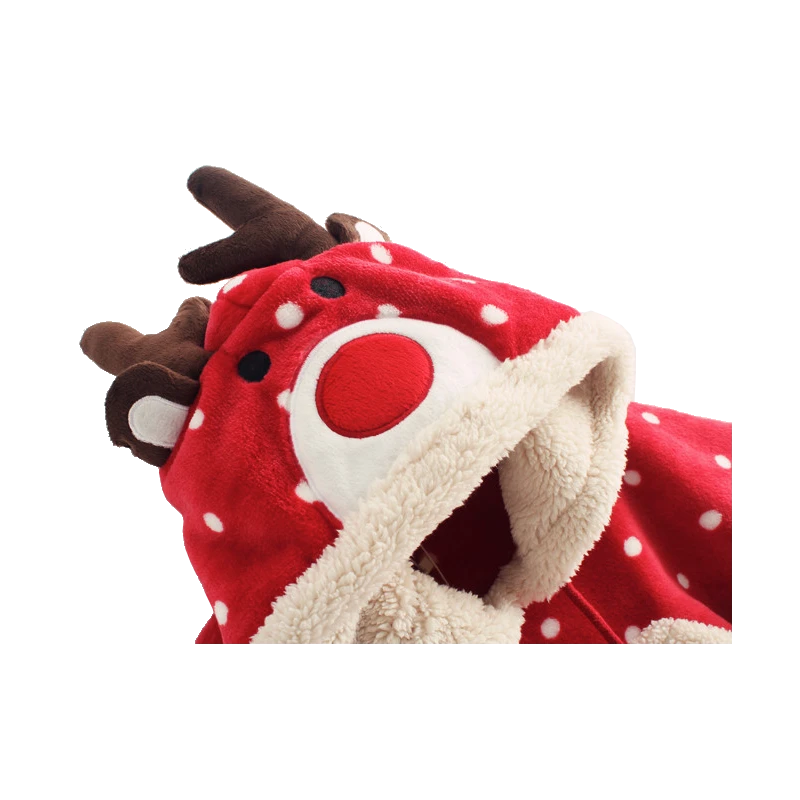 Kids Christmas Costumes Red Deer Horn Hoodie Cloak For Boys And Grils 3 Kids Christmas Costumes Red Deer Horn Hoodie Cloak For Boys And Grils - Image 3