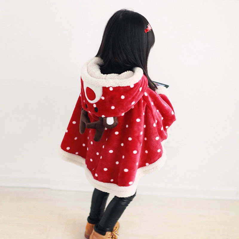Kids Christmas Costumes Red Deer Horn Hoodie Cloak For Boys And Grils 2 Kids Christmas Costumes Red Deer Horn Hoodie Cloak For Boys And Grils - Image 2