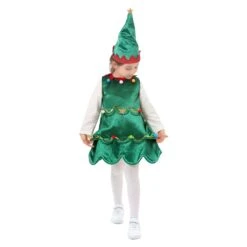 Kids Christmas Tree Costume Green Xmas Dress Hat And White Pantyhose For Girls -Sun Baby Sales Store kids christmas tree costume 1