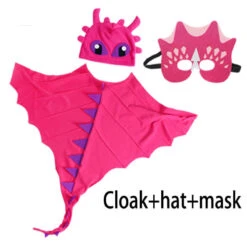 Kids Dragon Cloak With Hat Mask 3pcs Dinosaur Cosplay Costume Cape For Halloween Party -Sun Baby Sales Store kids dinosaur cloak costume 3