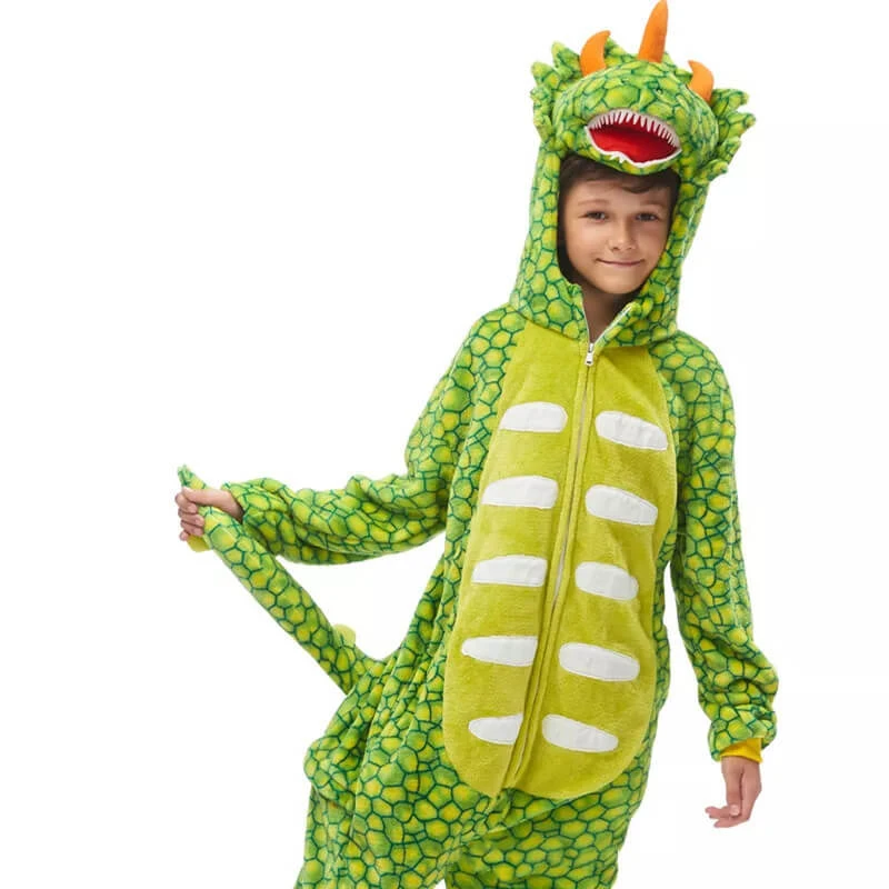 Family Matching Dinosaur Costume Triceratops Hooded Outfit Furry Dinosaur Onesie For Adults Kids 2 Family Matching Dinosaur Costume Triceratops Hooded Outfit Furry Dinosaur Onesie For Adults Kids - Image 2