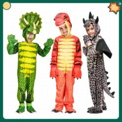 Kids Triceratops Costume Jurassic Tyrannosaurus Rex Dress Fancy Dinosaur Outfit For Halloween Party