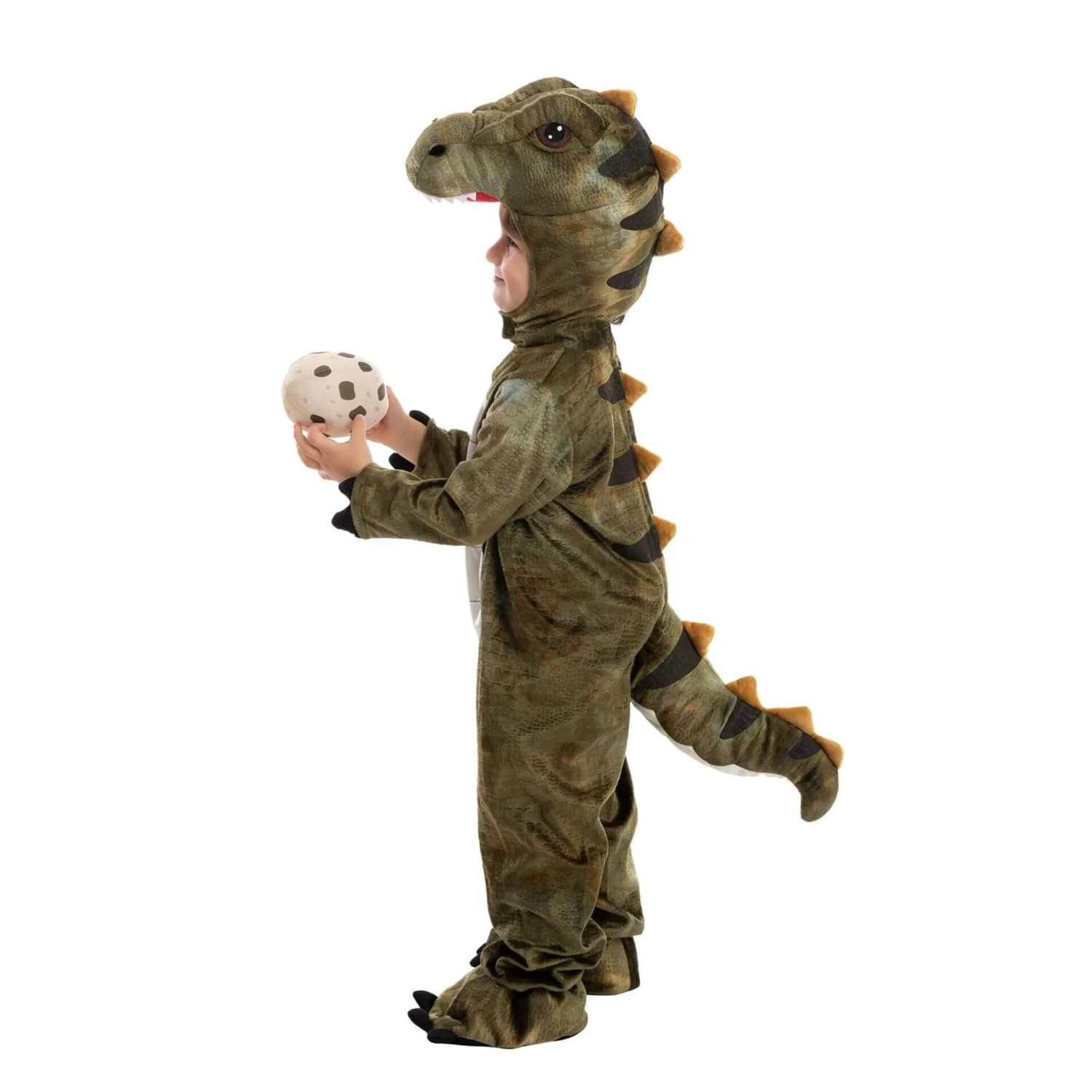 Kids Dinosaur Costume Baby T-rex Onesie Hood And Bootie 3pcs Set Realistic Dino Outfit 4 Kids Dinosaur Costume Baby T-rex Onesie Hood And Bootie 3pcs Set Realistic Dino Outfit - Image 4