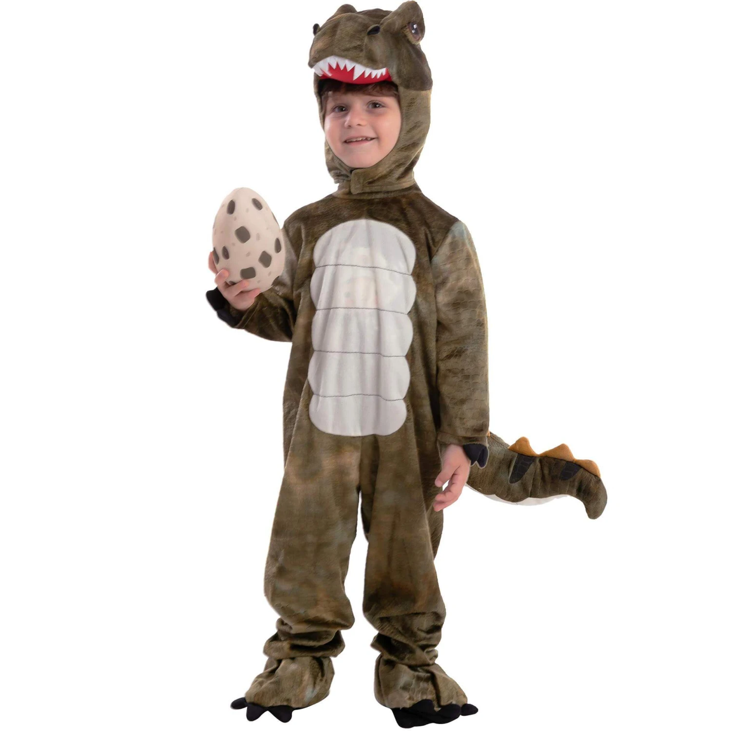 Kids Dinosaur Costume Baby T-rex Onesie Hood And Bootie 3pcs Set Realistic Dino Outfit 3 Kids Dinosaur Costume Baby T-rex Onesie Hood And Bootie 3pcs Set Realistic Dino Outfit - Image 3
