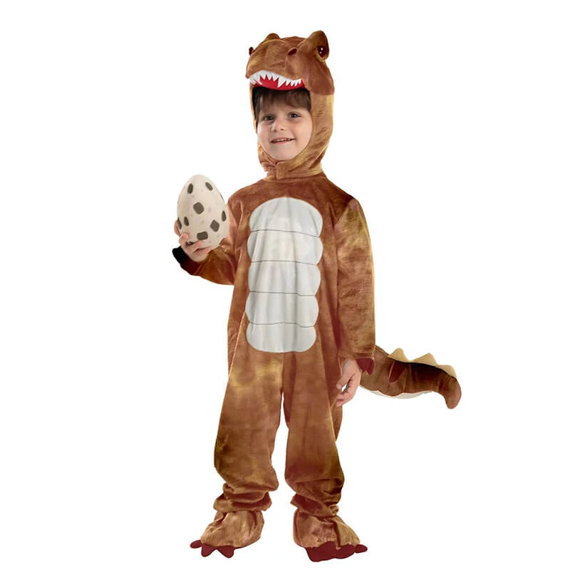 Kids Dinosaur Costume Baby T-rex Onesie Hood And Bootie 3pcs Set Realistic Dino Outfit 2 Kids Dinosaur Costume Baby T-rex Onesie Hood And Bootie 3pcs Set Realistic Dino Outfit - Image 2