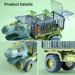 Kids Dinosaur Transport Car Carrier Truck With 3 Dino Toys Friction Powered Dinosaur Set For Boys Girls 13 Kids Dinosaur Transport Car Carrier Truck With 3 Dino Toys Friction Powered Dinosaur Set For Boys Girls -Sun Baby Sales Store kids dinosaur transport car