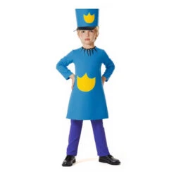 Kids Unisex Dog Police Costume Boys Girls Blue Tops Pants And Hat 3pcs Suit