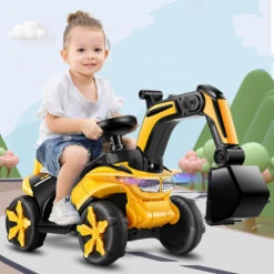 Kids Electric Ride-on Excavator Boys Gilrs Outdoor Digger Truck With Helmet, Power Digger And Light 13 Kids Electric Ride-on Excavator Boys Gilrs Outdoor Digger Truck With Helmet, Power Digger And Light -Sun Baby Sales Store kids electric ride on excavator 10