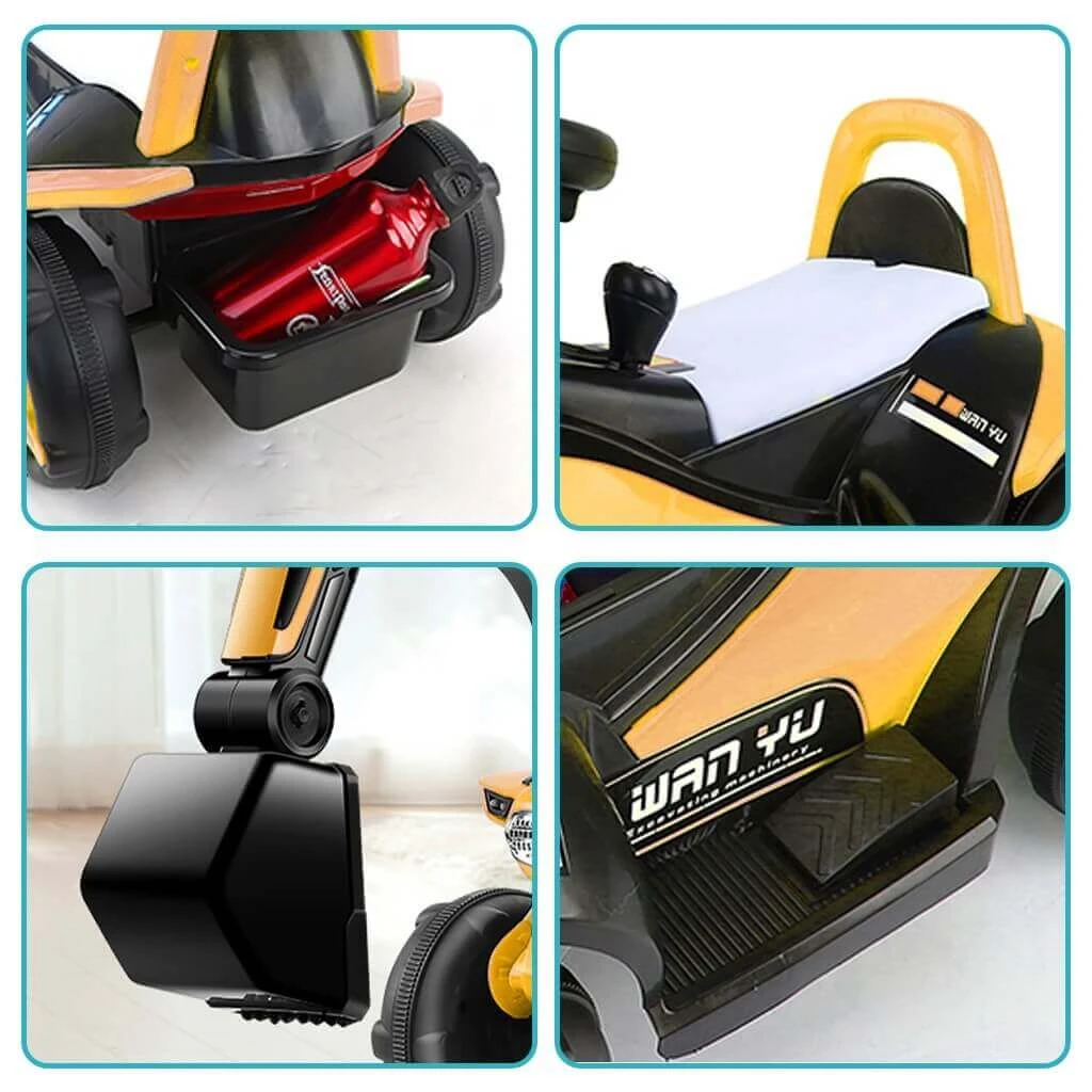 Kids Electric Ride-on Excavator Boys Gilrs Outdoor Digger Truck With Helmet, Power Digger And Light 10 Kids Electric Ride-on Excavator Boys Gilrs Outdoor Digger Truck With Helmet, Power Digger And Light - Image 10