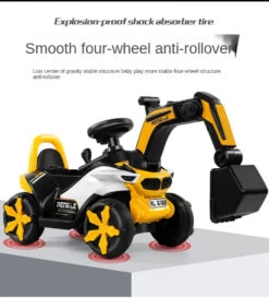 Kids Electric Ride-on Excavator Boys Gilrs Outdoor Digger Truck With Helmet, Power Digger And Light 15 Kids Electric Ride-on Excavator Boys Gilrs Outdoor Digger Truck With Helmet, Power Digger And Light -Sun Baby Sales Store kids electric ride on excavator 9