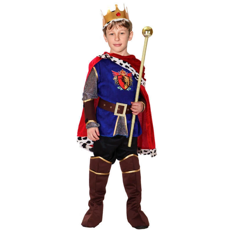 Kids Adult Prince/King Costume Charming Royal Outfit With Gold Crown For Halloween Dress Up 2 Kids Adult Prince/King Costume Charming Royal Outfit With Gold Crown For Halloween Dress Up - Image 2