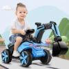Kids Electric Ride-on Excavator Boys Gilrs Outdoor Digger Truck With Helmet, Power Digger And Light