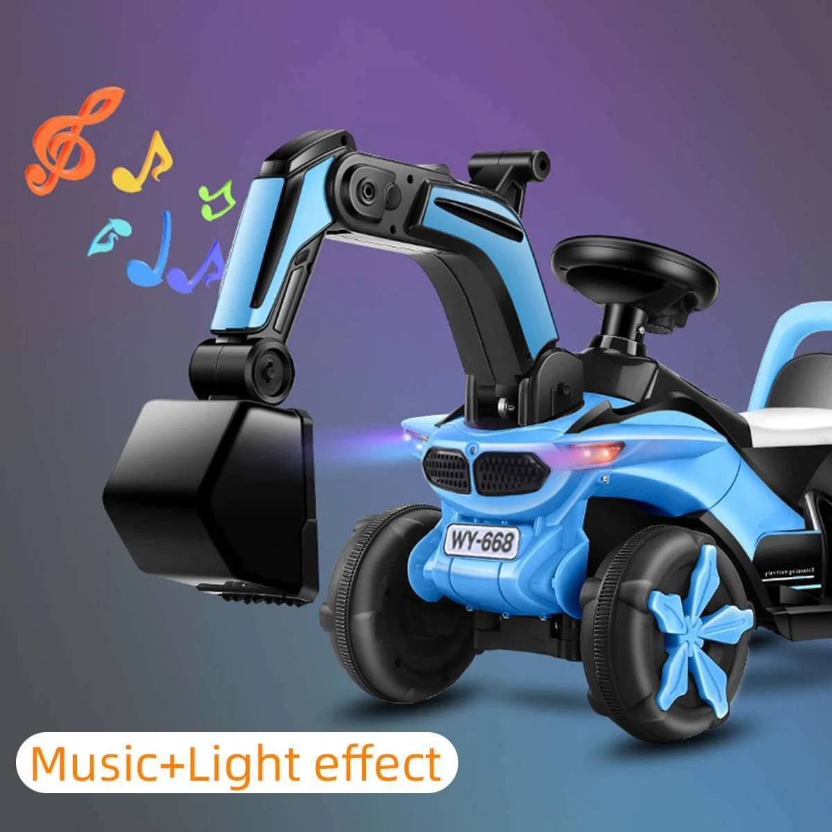 Kids Ride-on Excavator Toy Boys Gilrs Outdoor Digger Truck With LED And Simulation Sound 4 Kids Ride-on Excavator Toy Boys Gilrs Outdoor Digger Truck With LED And Simulation Sound - Image 4