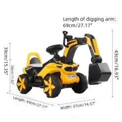Kids Ride-on Excavator Toy Boys Gilrs Outdoor Digger Truck With LED And Simulation Sound 15 Kids Ride-on Excavator Toy Boys Gilrs Outdoor Digger Truck With LED And Simulation Sound -Sun Baby Sales Store kids ride on excavator 4