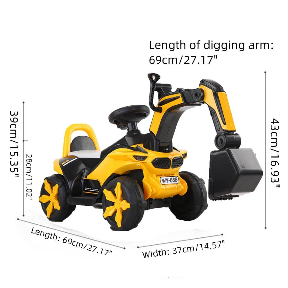 Kids Ride-on Excavator Toy Boys Gilrs Outdoor Digger Truck With LED And Simulation Sound 8 Kids Ride-on Excavator Toy Boys Gilrs Outdoor Digger Truck With LED And Simulation Sound - Image 8