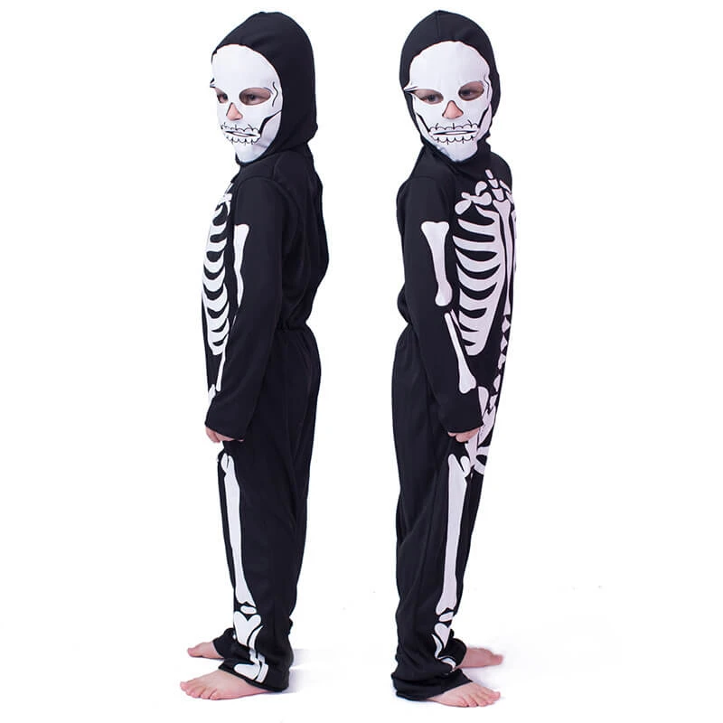 Kids Scary Skeleton Costume Halloween Jumpsuit And Mask Skull Outfit For Girls Boys 2 Kids Scary Skeleton Costume Halloween Jumpsuit And Mask Skull Outfit For Girls Boys - Image 2