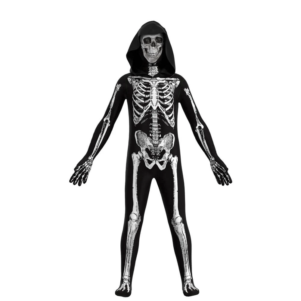 Kids Scary Skeleton Costume Halloween Jumpsuit And Mask Skull Outfit For Girls Boys 6 Kids Scary Skeleton Costume Halloween Jumpsuit And Mask Skull Outfit For Girls Boys - Image 6