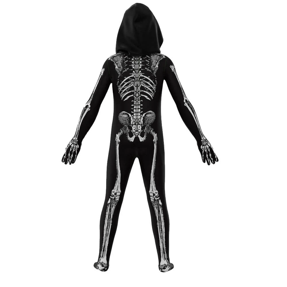 Kids Scary Skeleton Costume Halloween Jumpsuit And Mask Skull Outfit For Girls Boys 8 Kids Scary Skeleton Costume Halloween Jumpsuit And Mask Skull Outfit For Girls Boys - Image 8