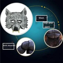 Child Muscle Wolf Suits Werewolf Costume With Mask For Boys Kids Halloween Monster Dress Up 10 Child Muscle Wolf Suits Werewolf Costume With Mask For Boys Kids Halloween Monster Dress Up -Sun Baby Sales Store kids werewolf cosplay costume 1