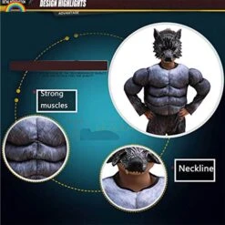 Child Muscle Wolf Suits Werewolf Costume With Mask For Boys Kids Halloween Monster Dress Up 12 Child Muscle Wolf Suits Werewolf Costume With Mask For Boys Kids Halloween Monster Dress Up -Sun Baby Sales Store kids werewolf cosplay costume 4