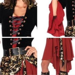 Ladies Pirate Outfit Masquerade Womens Pirate Dress Halloween Cosplay Pirates Of The Caribbean Captain Sparrow Costume 12 Ladies Pirate Outfit Masquerade Womens Pirate Dress Halloween Cosplay Pirates Of The Caribbean Captain Sparrow Costume -Sun Baby Sales Store ladies pirate outfit jack sparrow costume 3