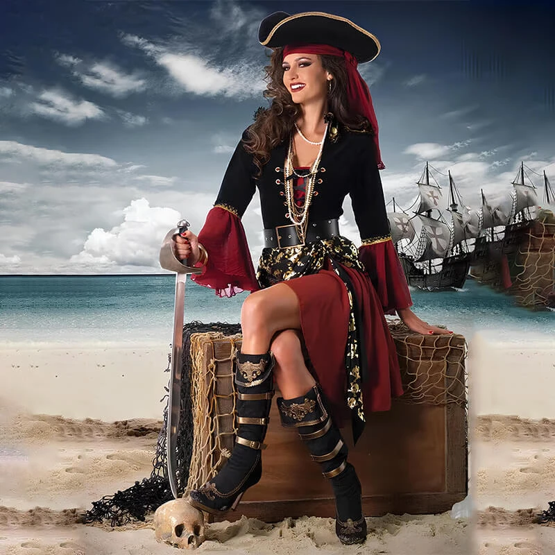 Ladies Pirate Outfit Masquerade Womens Pirate Dress Halloween Cosplay Pirates Of The Caribbean Captain Sparrow Costume 1 Ladies Pirate Outfit Masquerade Womens Pirate Dress Halloween Cosplay Pirates Of The Caribbean Captain Sparrow Costume