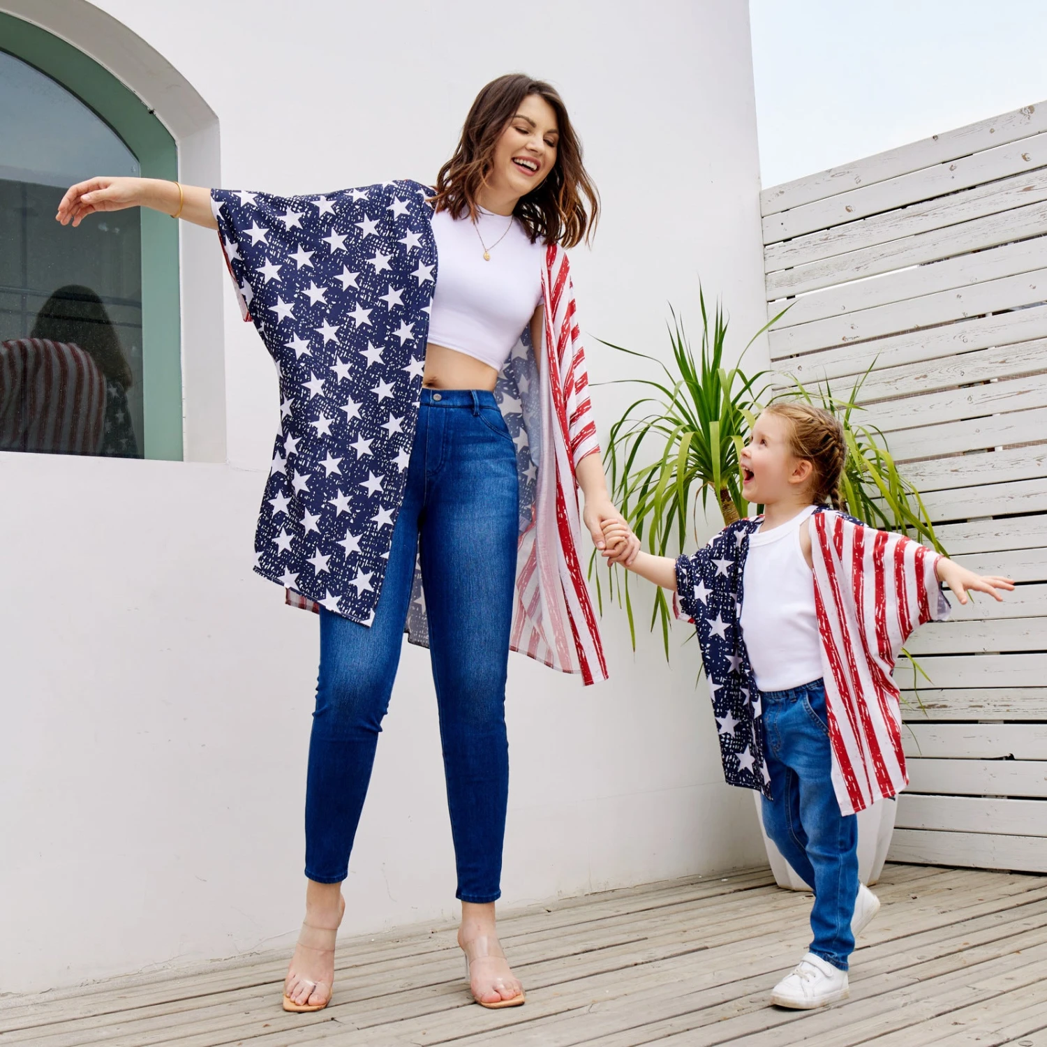 Kids Adults American Flag Outfit Mommy And Me July 4th Costume Kimono Tops For Carnival 1 Kids Adults American Flag Outfit Mommy And Me July 4th Costume Kimono Tops For Carnival