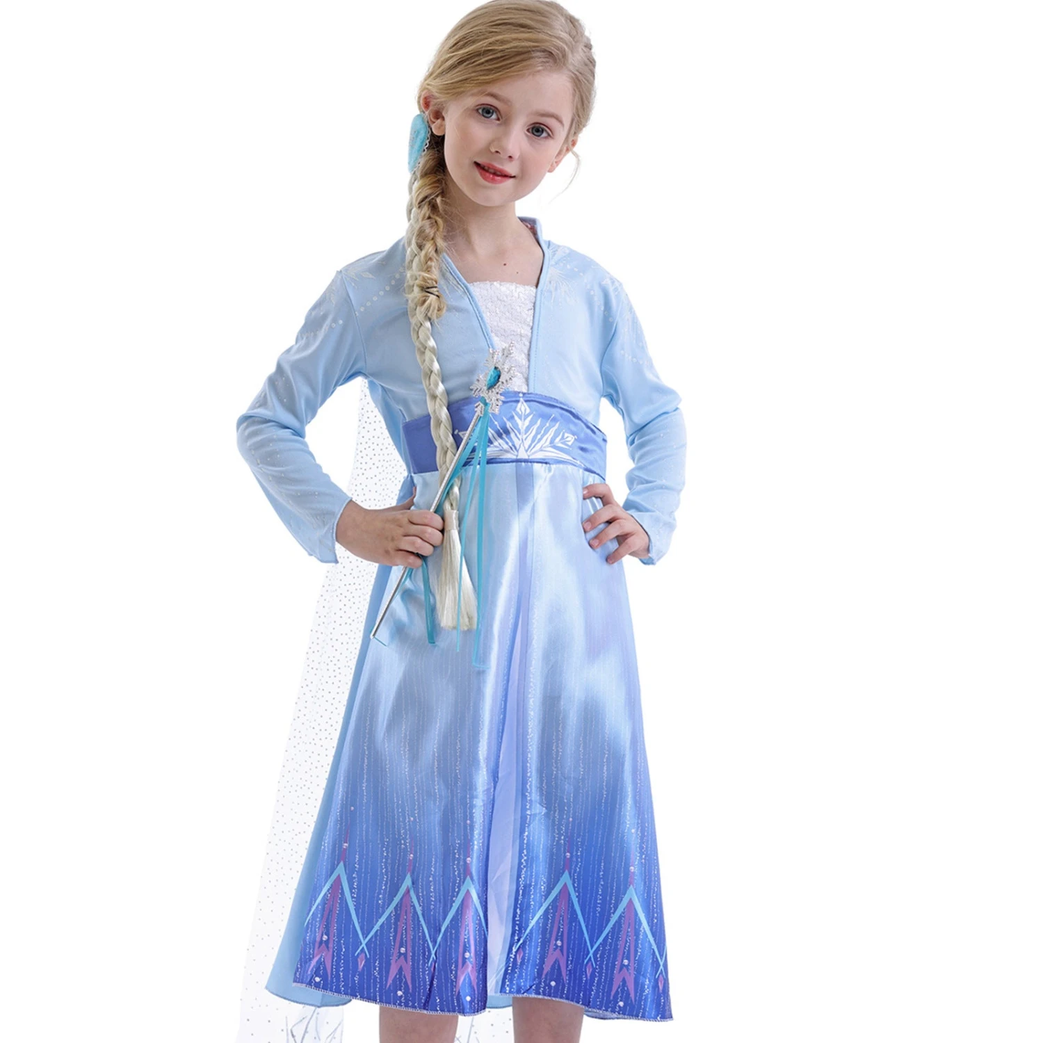 Kids Elsa Dress Cosplay Princess Dress Girls Queen Party Dress Up Costume 1 Kids Elsa Dress Cosplay Princess Dress Girls Queen Party Dress Up Costume