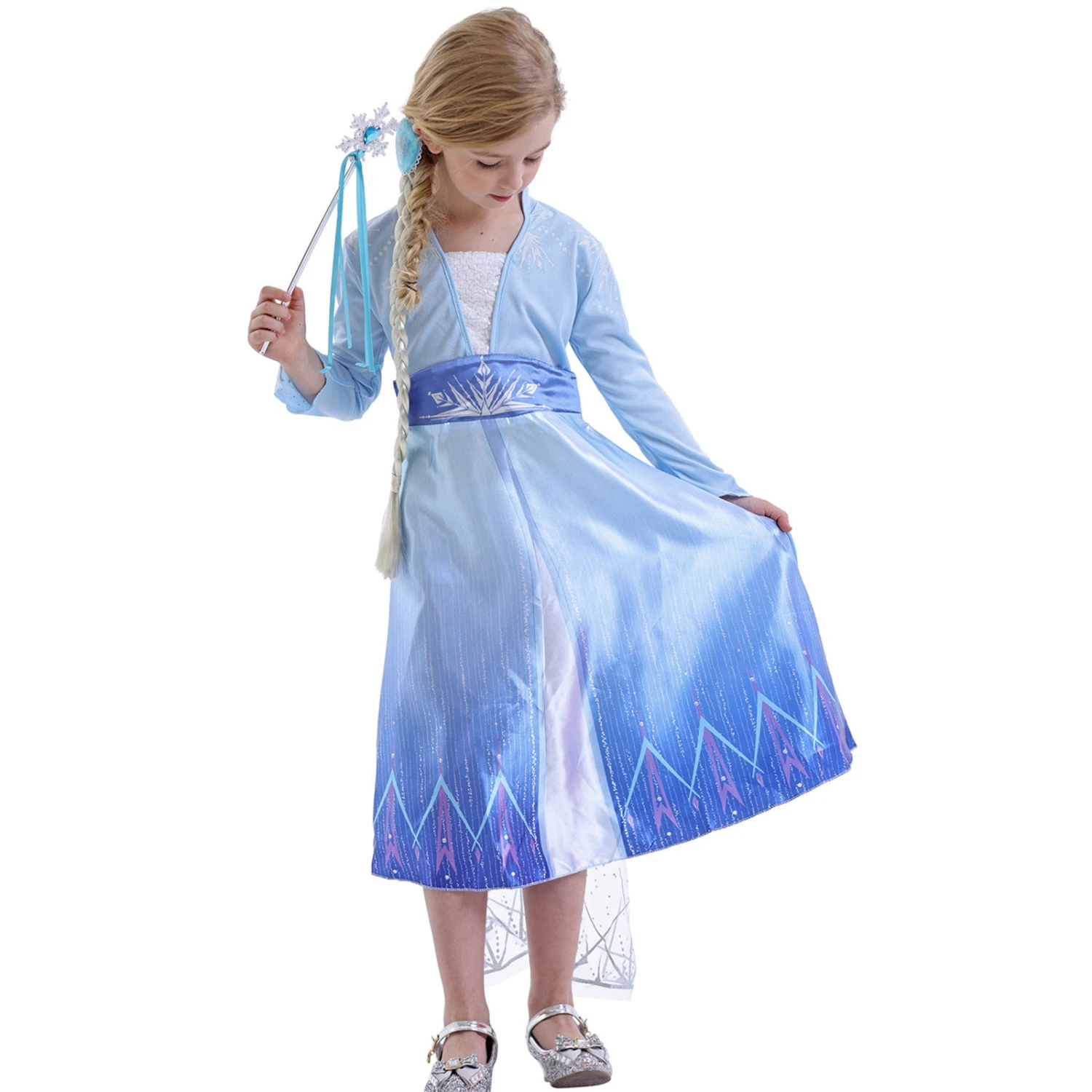 Kids Elsa Dress Cosplay Princess Dress Girls Queen Party Dress Up Costume 4 Kids Elsa Dress Cosplay Princess Dress Girls Queen Party Dress Up Costume - Image 4