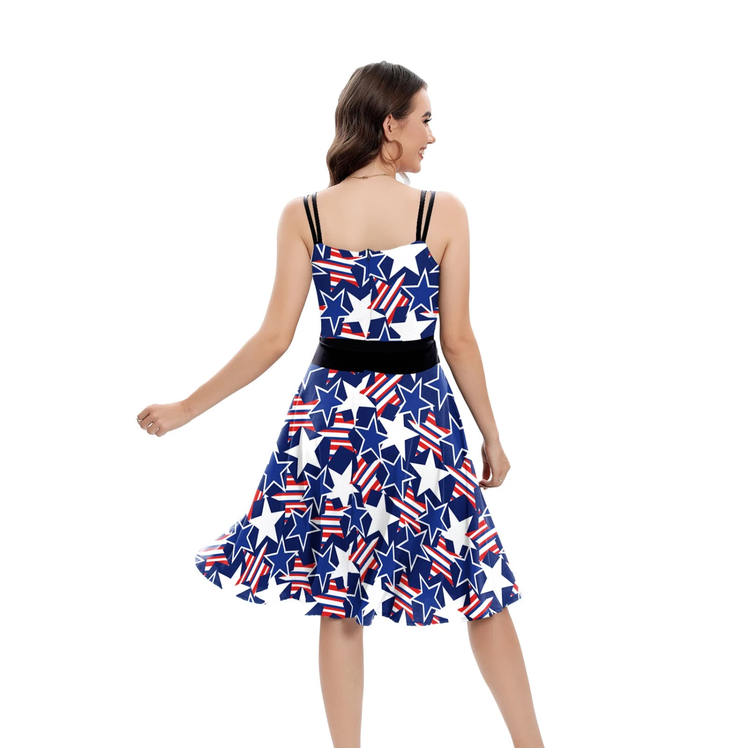 Women 4th Of July Outfit American Flag Star Striped Dress For Patriotic Ladies 3 Women 4th Of July Outfit American Flag Star Striped Dress For Patriotic Ladies - Image 3