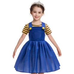 Girls Costume Blue Dress And Yellow Striped T-shirt Infant Halloween Costume