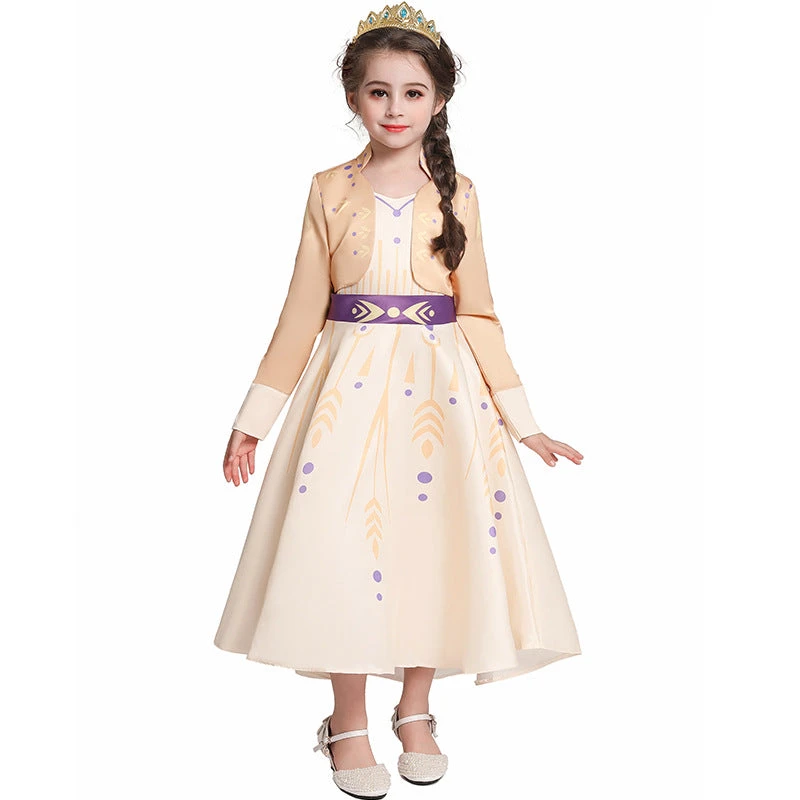 Kids Princess Aanna Dress Halloween Costume Girls Cosplay Party Dress With Accessories 7 Kids Princess Aanna Dress Halloween Costume Girls Cosplay Party Dress With Accessories - Image 7