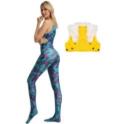 Women Mina Ashido Costume Mina Jumpsuit With Vest Halloween Carnival Suit