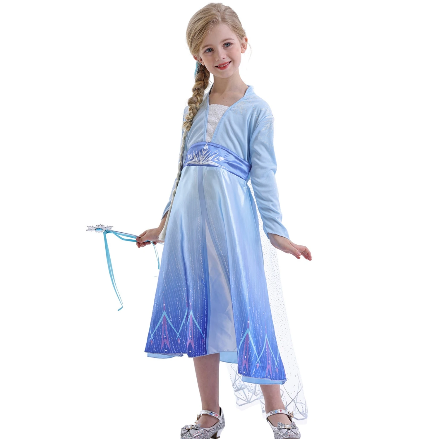 Kids Elsa Dress Cosplay Princess Dress Girls Queen Party Dress Up Costume 2 Kids Elsa Dress Cosplay Princess Dress Girls Queen Party Dress Up Costume - Image 2