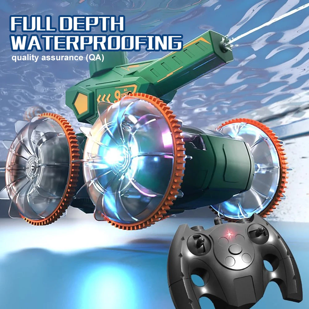 2.4G RC Amphibious Car 4WD Water Gun Vehicle Waterproof RC Tank With Light 4 2.4G RC Amphibious Car 4WD Water Gun Vehicle Waterproof RC Tank With Light - Image 4