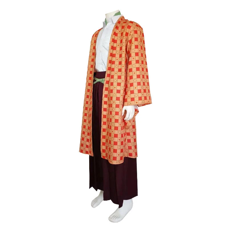 Adult Tanjiro Cosplay Costume Halloween Carnival Outfit Men Kinomo Full Set 3 Adult Tanjiro Cosplay Costume Halloween Carnival Outfit Men Kinomo Full Set - Image 3