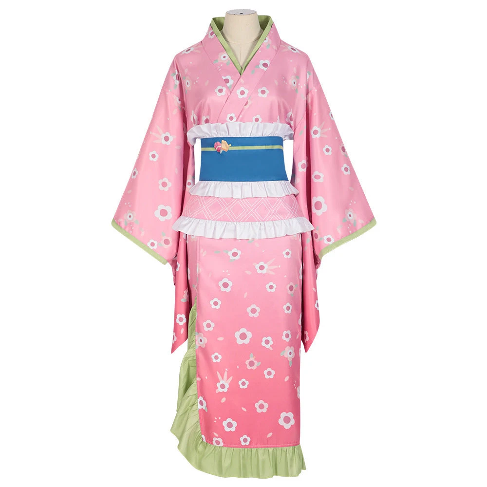 Adult Mitsuri Cosplay Costume Women Kimono Outfit Halloween Dress Up Full Set 1 Adult Mitsuri Cosplay Costume Women Kimono Outfit Halloween Dress Up Full Set