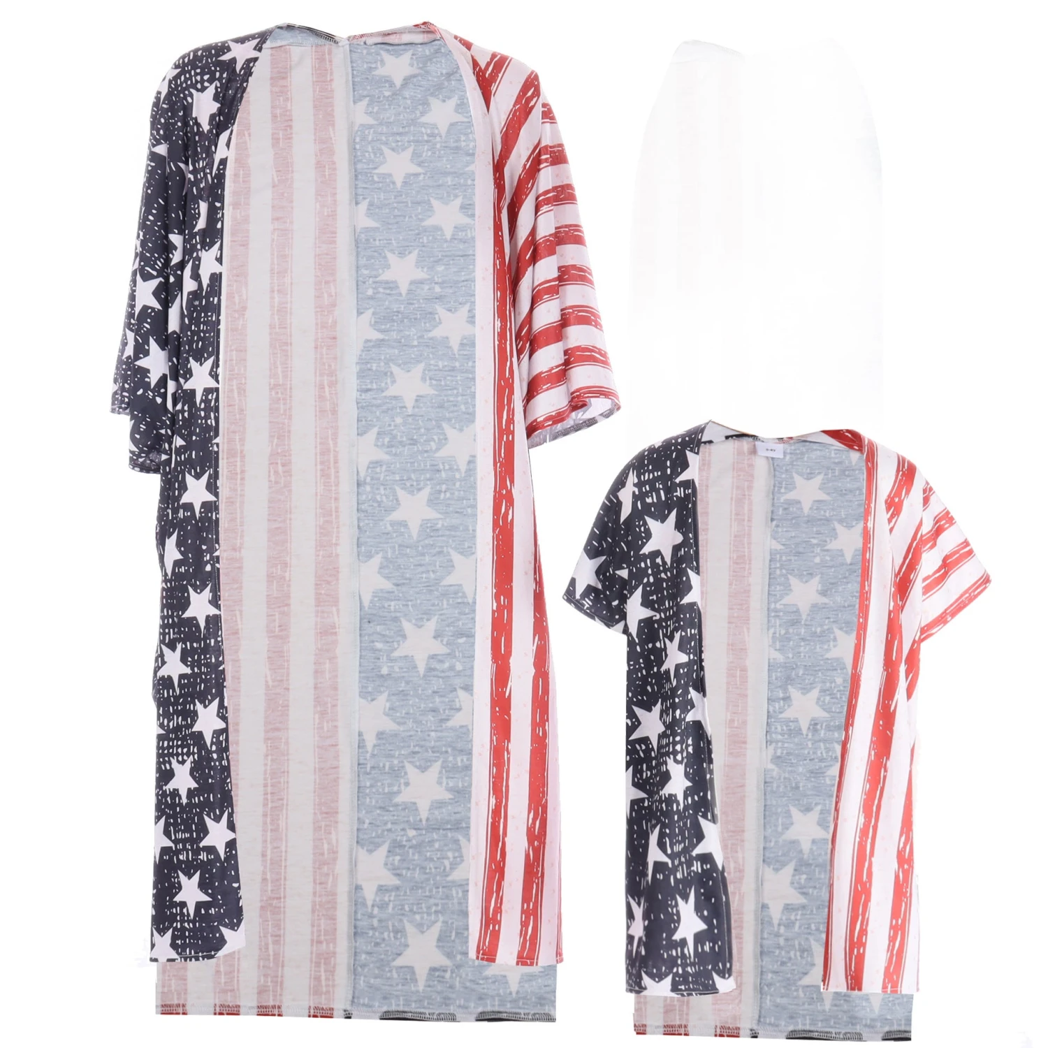 Kids Adults American Flag Outfit Mommy And Me July 4th Costume Kimono Tops For Carnival 10 Kids Adults American Flag Outfit Mommy And Me July 4th Costume Kimono Tops For Carnival - Image 10