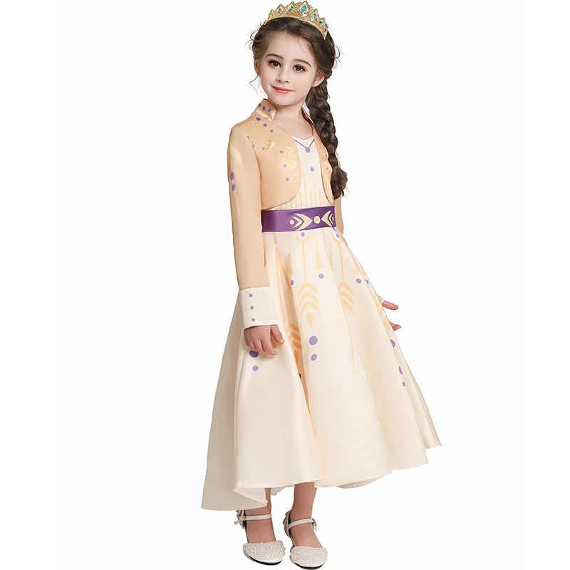 Kids Princess Aanna Dress Halloween Costume Girls Cosplay Party Dress With Accessories 3 Kids Princess Aanna Dress Halloween Costume Girls Cosplay Party Dress With Accessories - Image 3