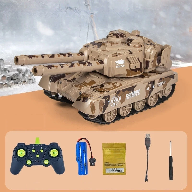 1/24 Remote Control Tank 2.4G Double Cannon Water Bomb Tank 360° Rotating Tracked Tank 2 1/24 Remote Control Tank 2.4G Double Cannon Water Bomb Tank 360° Rotating Tracked Tank - Image 2