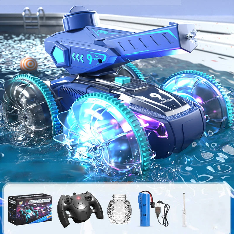2.4G RC Amphibious Car 4WD Water Gun Vehicle Waterproof RC Tank With Light 2 2.4G RC Amphibious Car 4WD Water Gun Vehicle Waterproof RC Tank With Light - Image 2