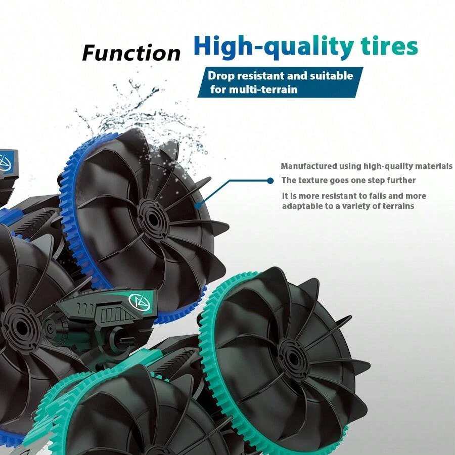 2.4G Amphibious Vehicle Dual Mode Water Column Car 360° Rotation Waterproof RC Car For Kids 8 2.4G Amphibious Vehicle Dual Mode Water Column Car 360° Rotation Waterproof RC Car For Kids - Image 8