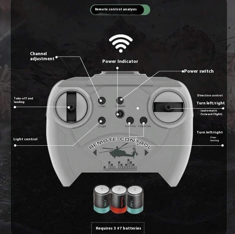 Remote Control Helicopter With Gyroscope & LED Light Armed Model Kids Flying Toys 6 Remote Control Helicopter With Gyroscope & LED Light Armed Model Kids Flying Toys - Image 6