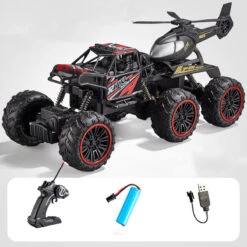 2.4G Remote Control Car 6 Wheels Racing Climbing Off-road Truck With Removable Helicopter