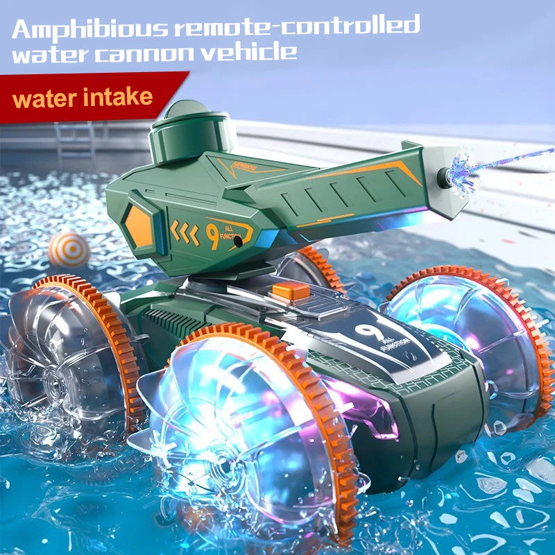 2.4G RC Amphibious Car 4WD Water Gun Vehicle Waterproof RC Tank With Light 3 2.4G RC Amphibious Car 4WD Water Gun Vehicle Waterproof RC Tank With Light - Image 3