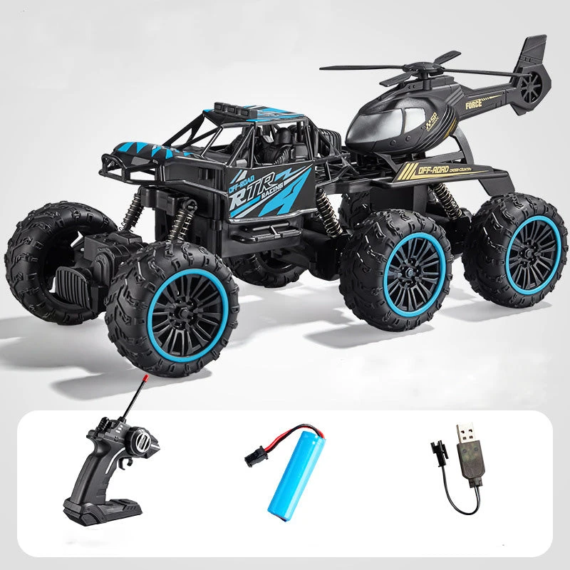 2.4G Remote Control Car 6 Wheels Racing Climbing Off-road Truck With Removable Helicopter 2 2.4G Remote Control Car 6 Wheels Racing Climbing Off-road Truck With Removable Helicopter - Image 2
