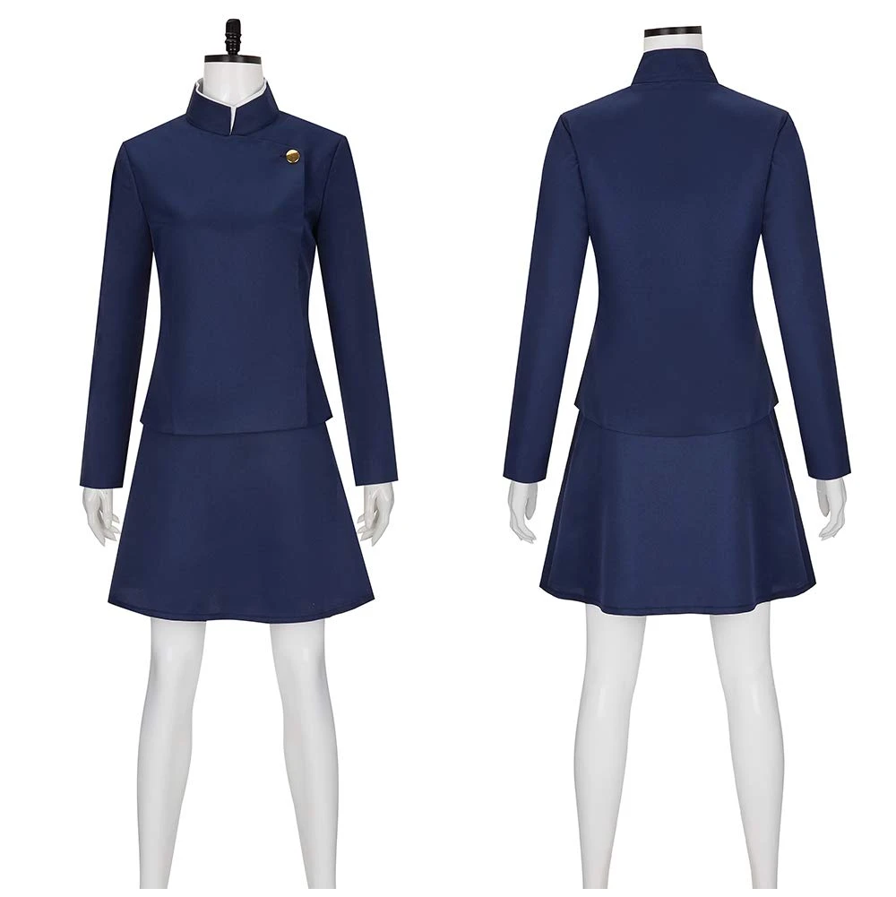 Women Maki Zenin Costume JJK Blue Mahito Outfit Halloween Cosplay Dress Full Set 5 Women Maki Zenin Costume JJK Blue Mahito Outfit Halloween Cosplay Dress Full Set - Image 5