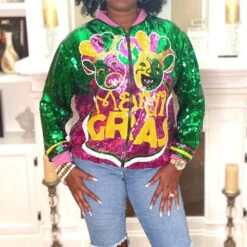 MardiGra Sequin Party Dress Casual Fleur De Lis Flower Shirt Carnival Costume For Women -Sun Baby Sales Store mardi gras costume 1 58715833 9b44 44ef a0c4 28a4f212313b