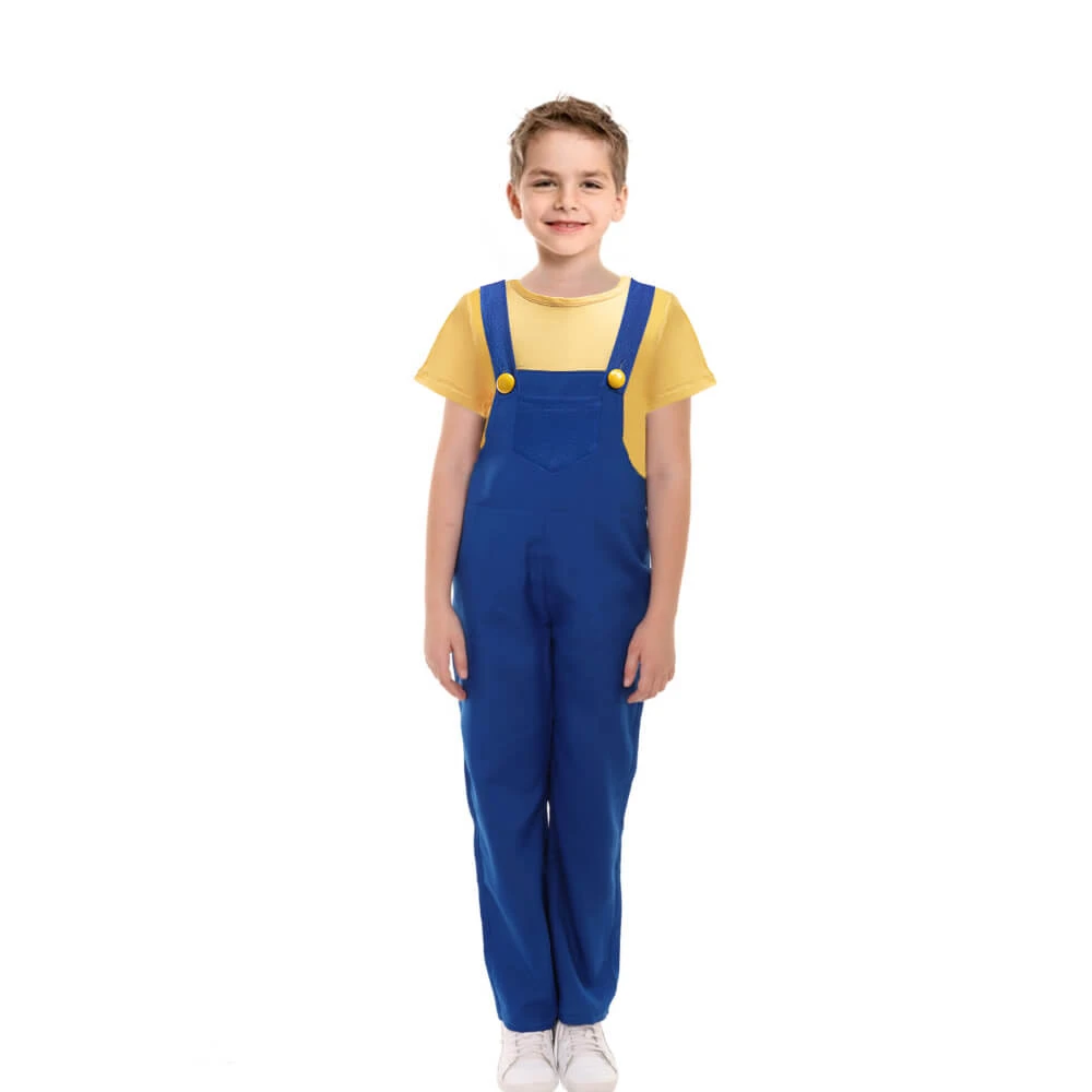 Boys Costume Yellow Shirt And Denim Overalls Kids Costumes Halloween Costumes 2 Boys Costume Yellow Shirt And Denim Overalls Kids Costumes Halloween Costumes - Image 2