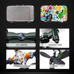 Foldable RC Drone With Camera 720P HD Mini Camera Drone Quadcopter For Kids 25 Foldable RC Drone With Camera 720P HD Mini Camera Drone Quadcopter For Kids -Sun Baby Sales Store minircdronewithcamera 1